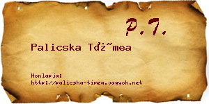 Palicska Tímea névjegykártya